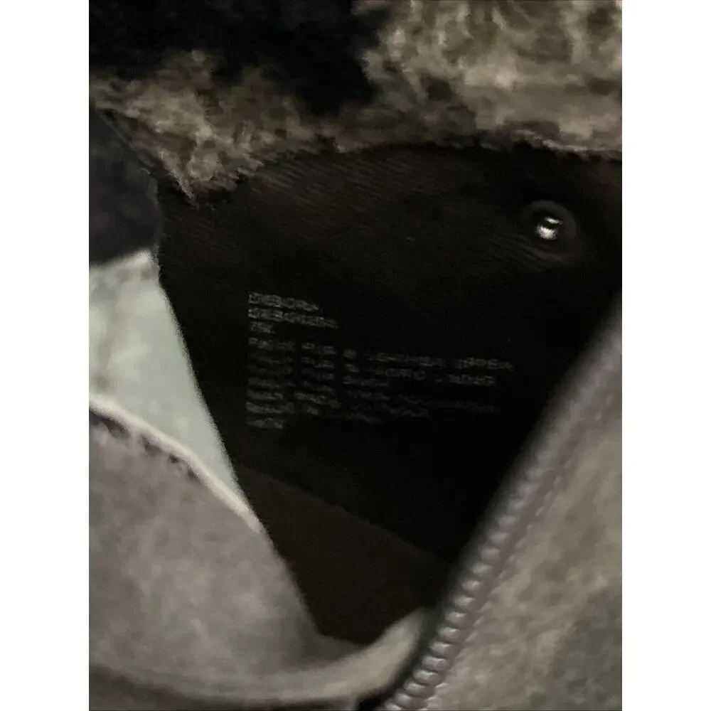 Steve Madden Leather Hi-Top Women 7M Debora Green Suede Camo Sherpa Zip Sneaker - Picture 9 of 9